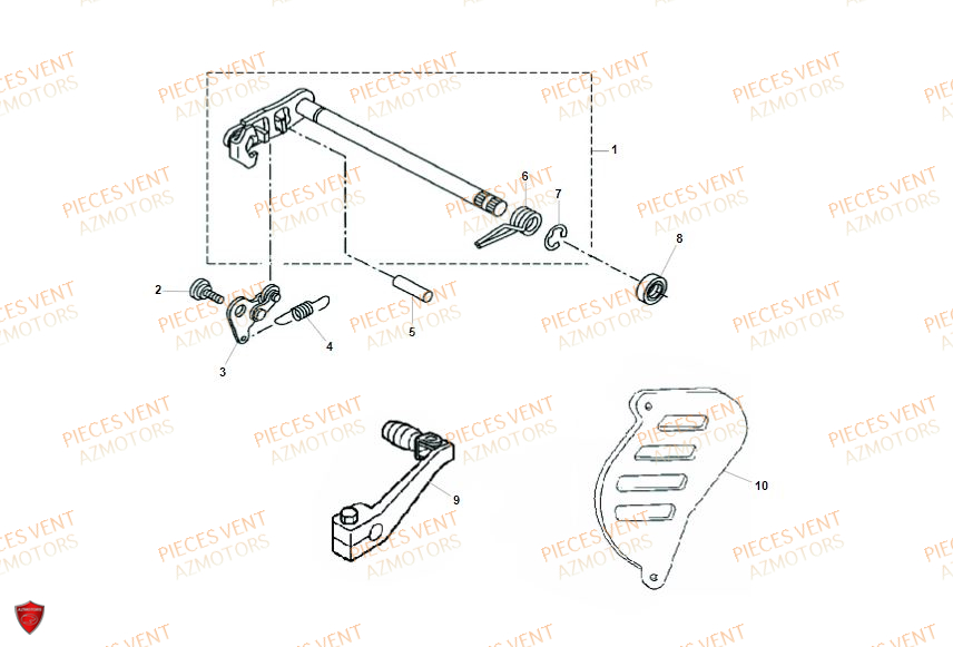 Selecteur De Vitesses VENT Pièces VENT DERAPAGE 125 4T 2019 (STANDARD)