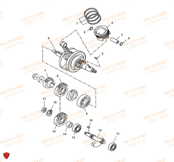 Vilebrequin VENT Pièces VENT DERAPAGE 125 4T 2019 (STANDARD)