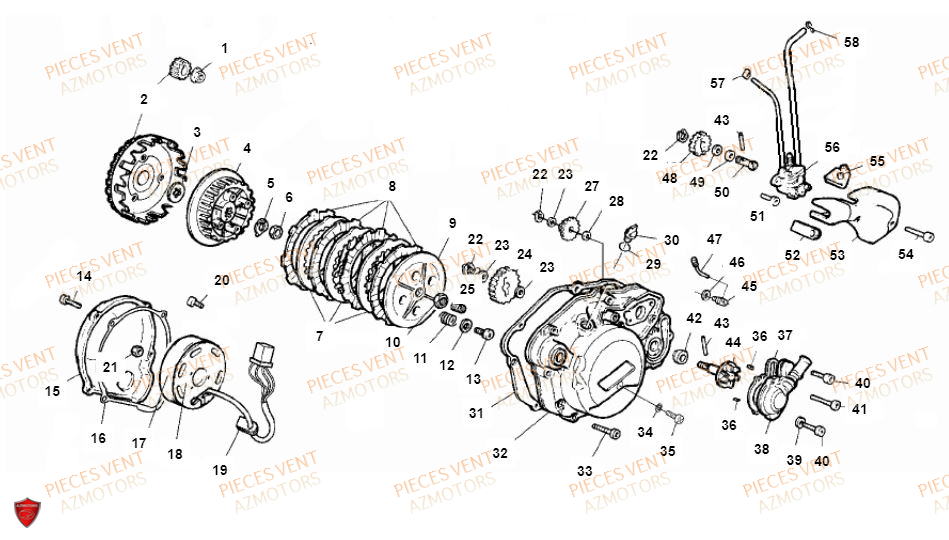 Embrayage VENT Pièces Vent Motard DERAPAGE 50cc - 2018