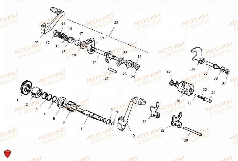 Selecteur De Vitesses VENT Pièces Vent Motard DERAPAGE 50cc - 2018