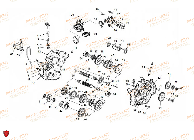 Carter Moteur VENT Pièces Vent Motard DERAPAGE 50cc - 2019