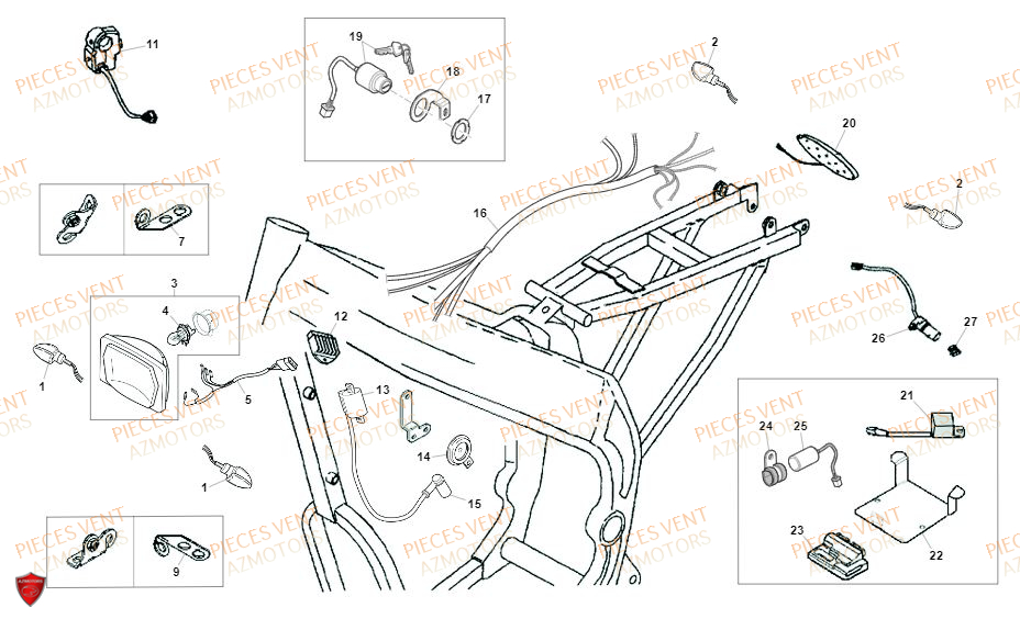 Systeme Electrique VENT Pièces Vent Motard DERAPAGE 50cc - 2019