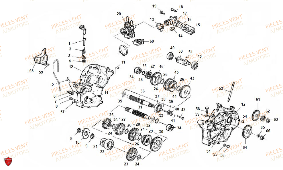 CARTER MOTEUR pour DERAPAGE 50CC 2021