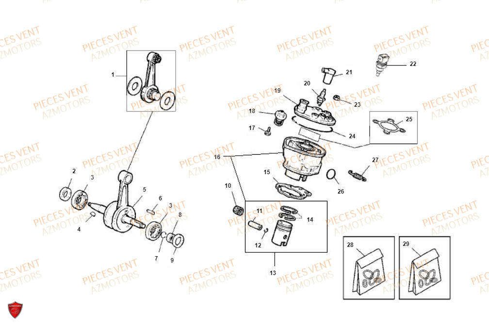 Cylindre VENT Pièces Vent Motard DERAPAGE 50cc - 2021-2022-2023