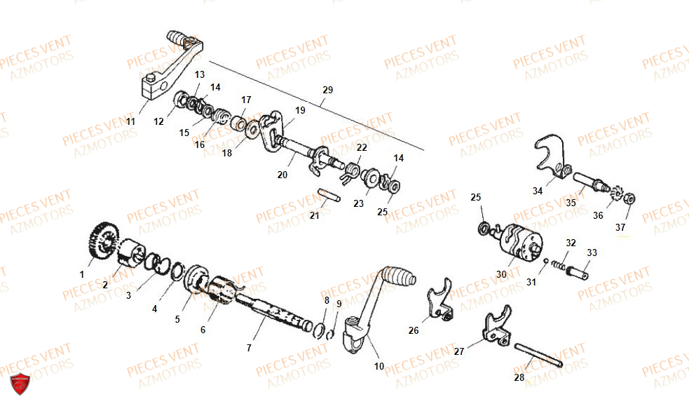 Selecteur De Vitesses VENT Pièces Vent Motard DERAPAGE 50cc - 2021-2022-2023