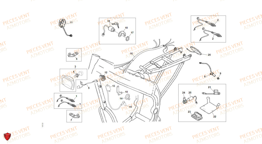 Systeme Electrique VENT Pièces Vent Motard DERAPAGE 50cc - 2021-2022-2023