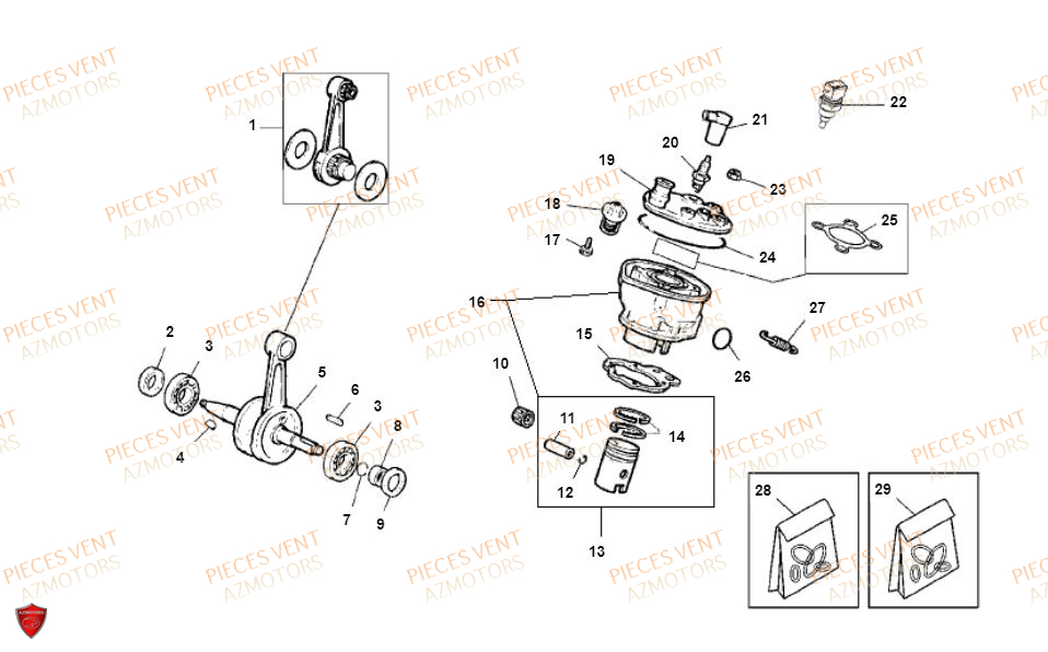 Cylindre VENT Pièces Vent Motard DERAPAGE RR 50cc - 2019 (VERSION FOURCHE ALUMINIUM)