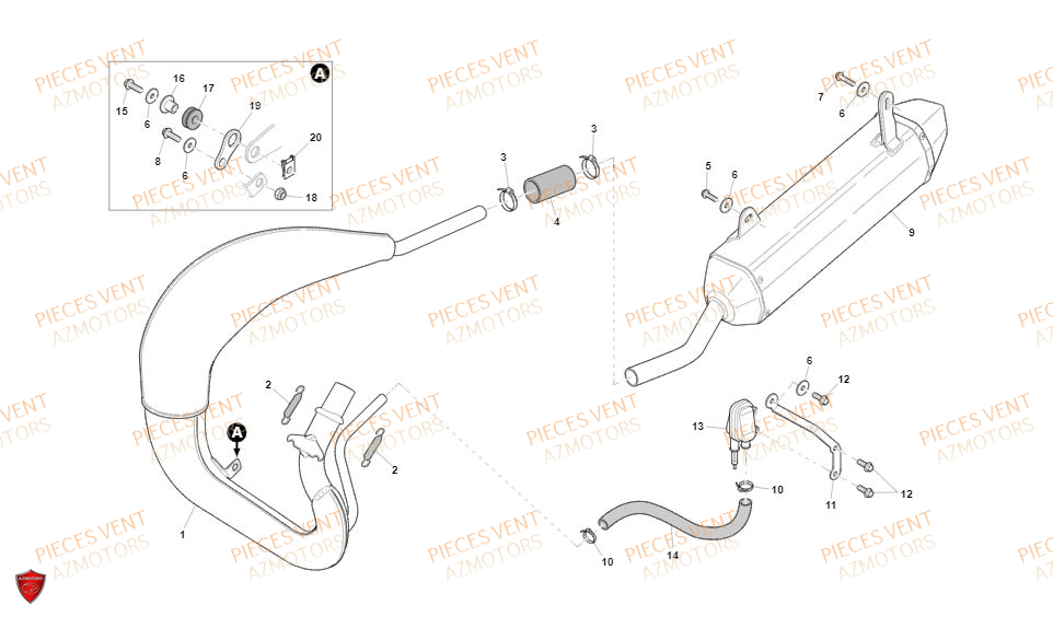 Echappement VENT Pièces Vent Motard DERAPAGE RR 50cc - 2019 (VERSION FOURCHE ALUMINIUM)