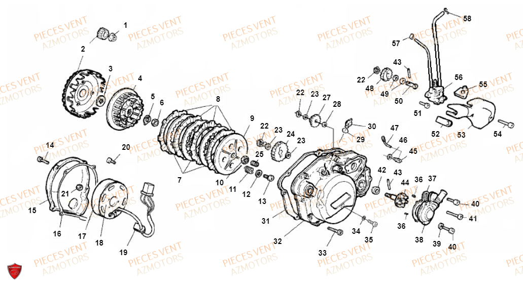 Embrayage VENT Pièces Vent Motard DERAPAGE RR 50cc - 2019 (VERSION FOURCHE ALUMINIUM)