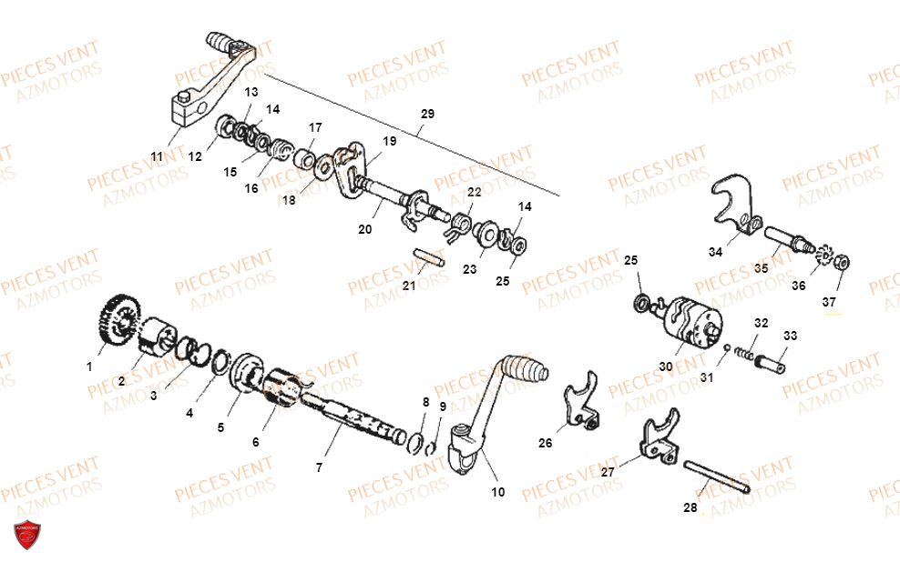 Selecteur De Vitesses VENT Pièces Vent Motard DERAPAGE RR 50cc - 2019 (VERSION FOURCHE ALUMINIUM)