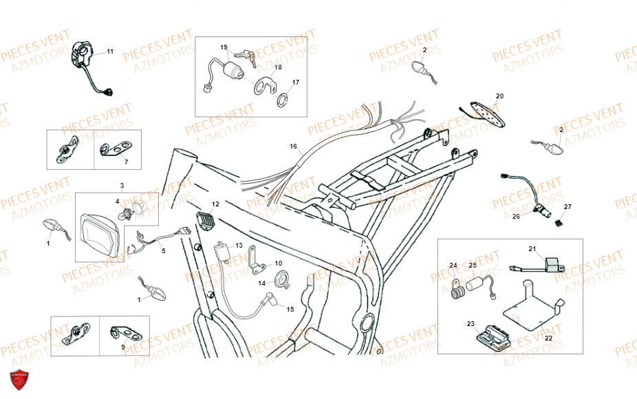 Systeme Electrique VENT Pièces Vent Motard DERAPAGE RR 50cc - 2019 (VERSION FOURCHE ALUMINIUM)