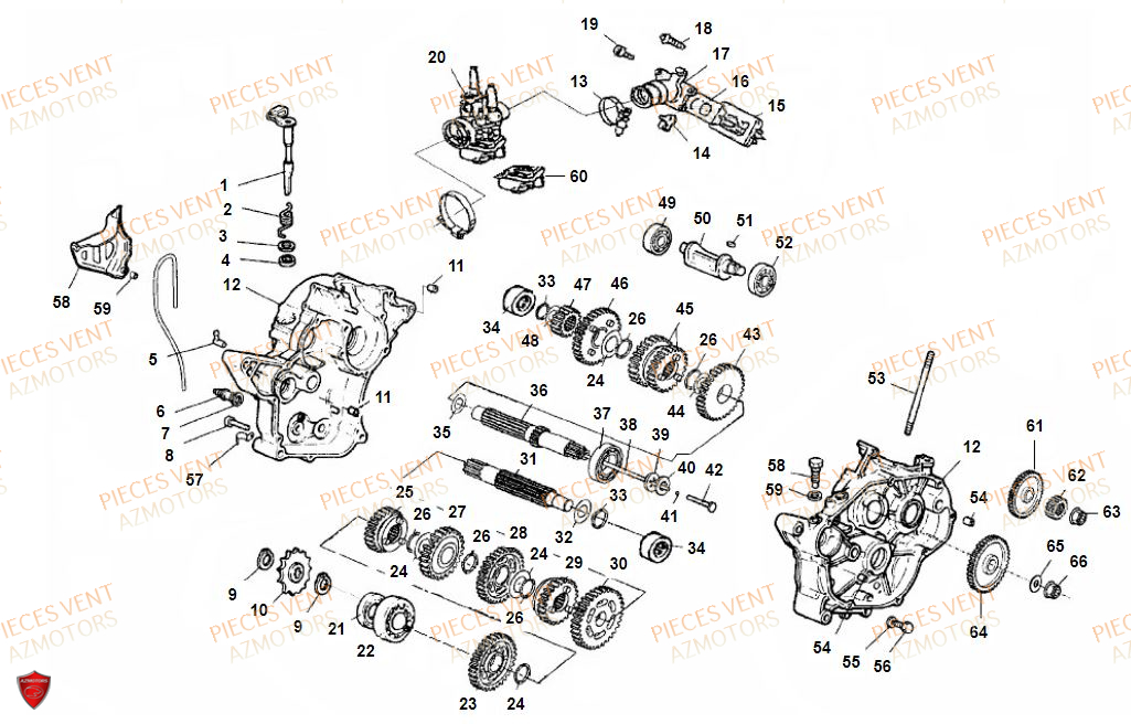 CARTER MOTEUR pour DERAPAGE RR 50CC 2020