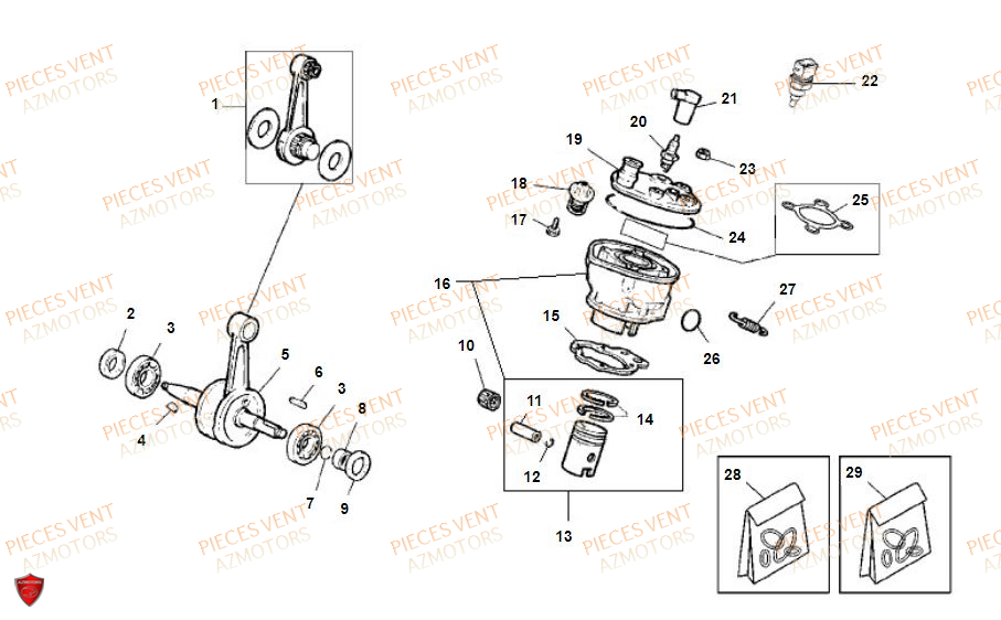 Cylindre VENT Pièces Vent Motard DERAPAGE RR 50cc - 2020 (VERSION FOURCHE ALUMINIUM)