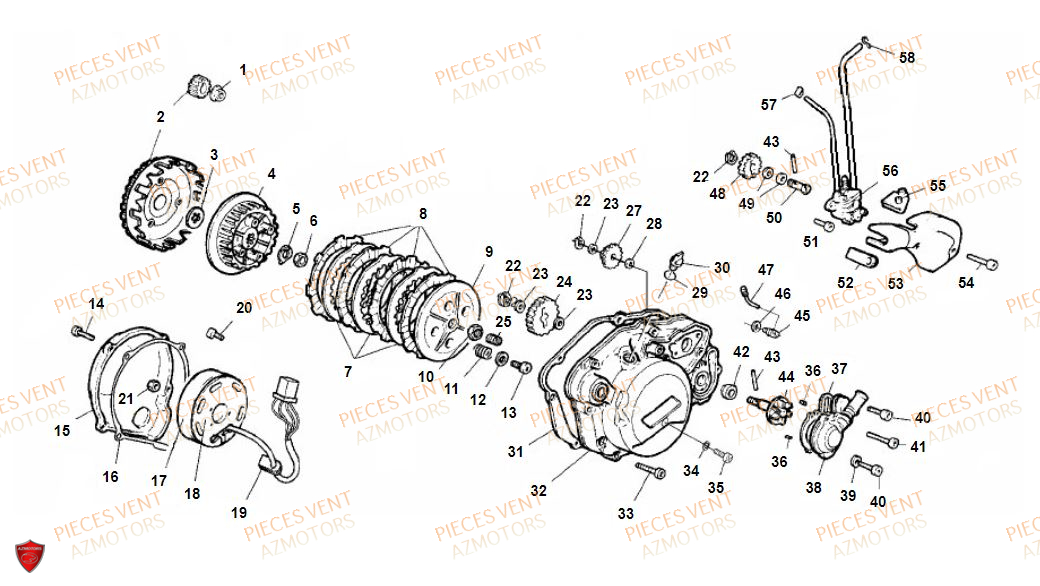 Embrayage VENT Pièces Vent Motard DERAPAGE RR 50cc - 2020 (VERSION FOURCHE ALUMINIUM)