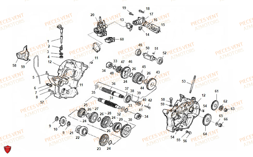 CARTER MOTEUR pour DERAPAGE RR 50CC 2021