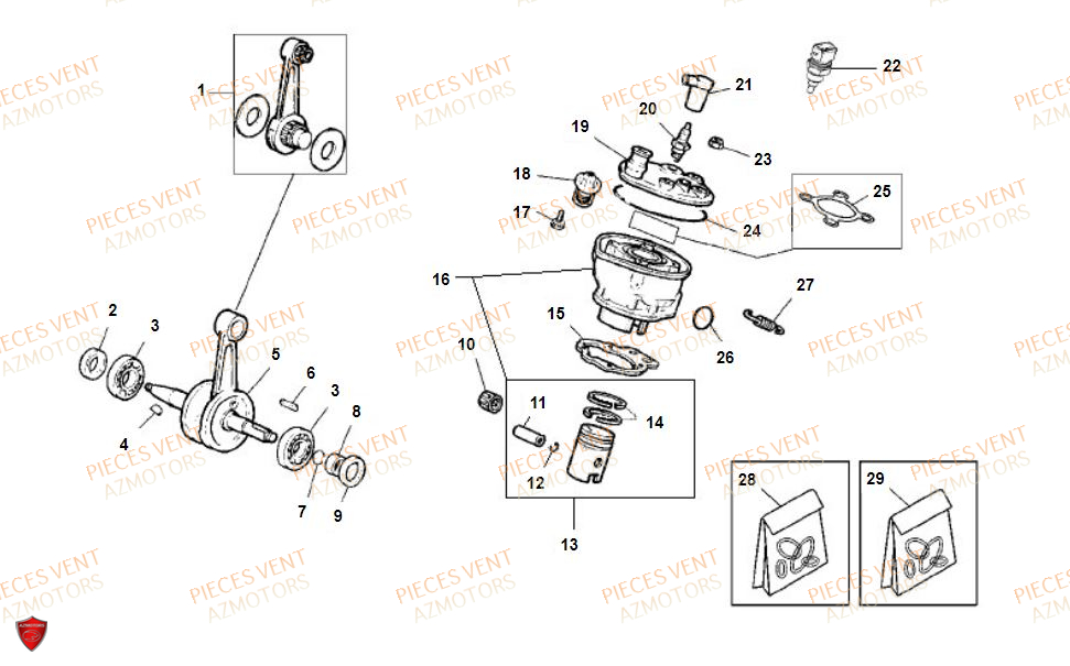 Cylindre VENT Pièces Vent Motard DERAPAGE RR 50cc - 2021-2022-2023 (VERSION FOURCHE ALUMINIUM)