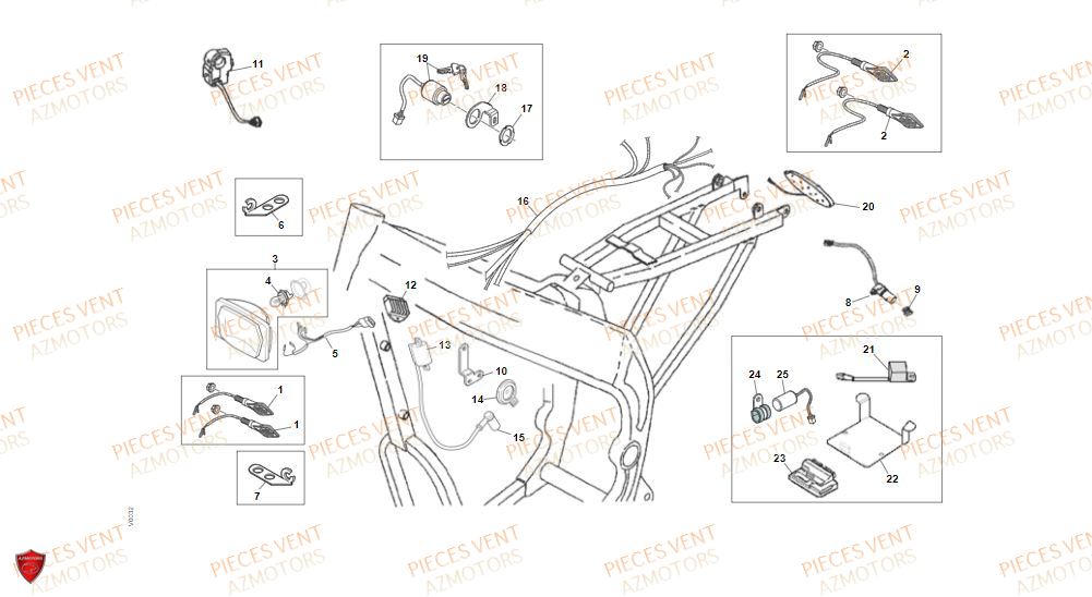 Equipement Electrique VENT Pièces Vent Motard DERAPAGE RR 50cc - 2021-2022-2023 (VERSION FOURCHE ALUMINIUM)