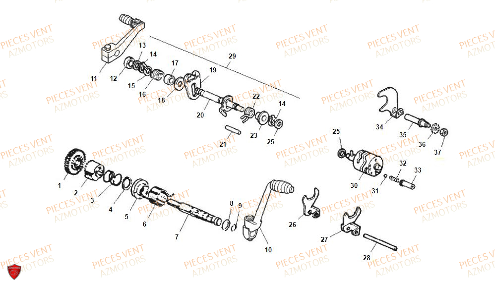 Selecteur De Vitesses VENT Pièces Vent Motard DERAPAGE RR 50cc - 2021-2022-2023 (VERSION FOURCHE ALUMINIUM)