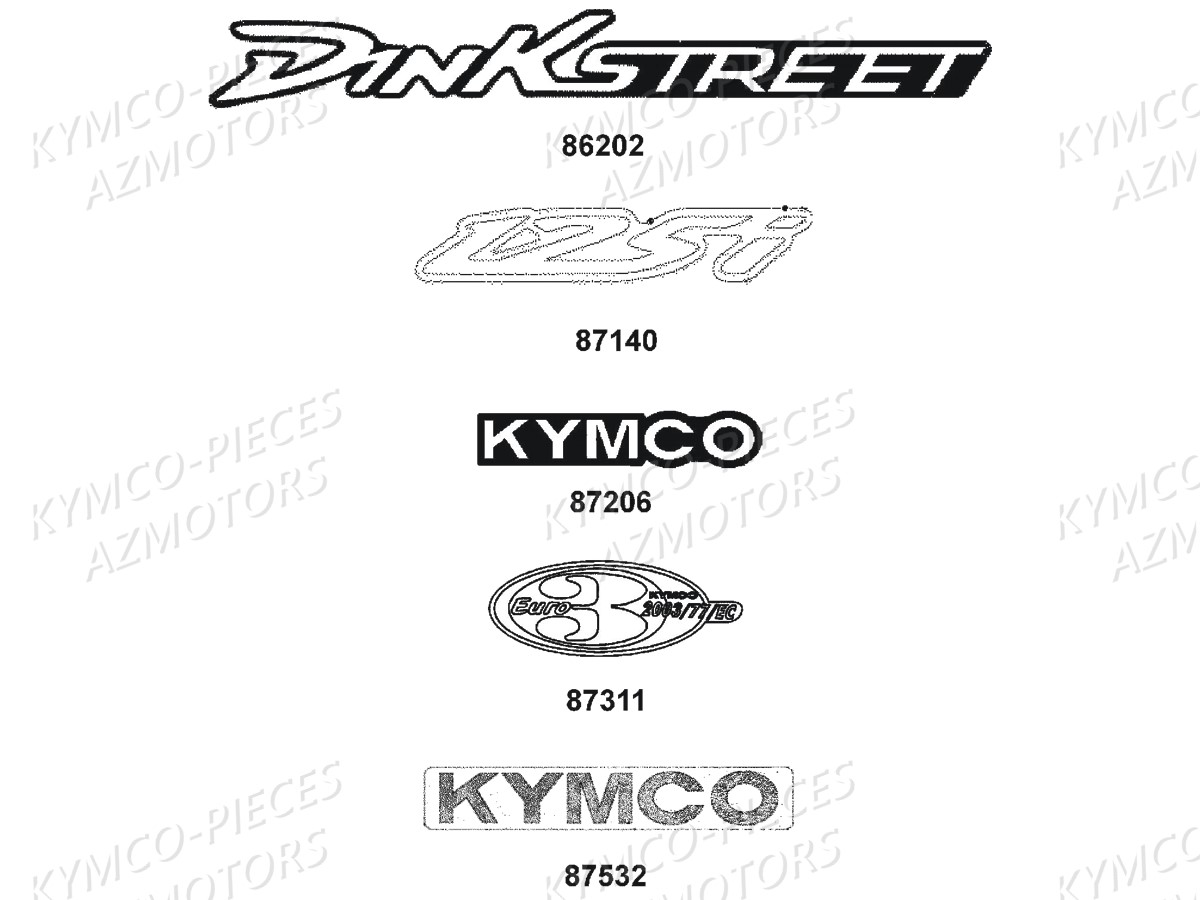 Decors KYMCO Pièces DINKSTREET 125I ABS EURO3 (SK25AC/SK25AE)
