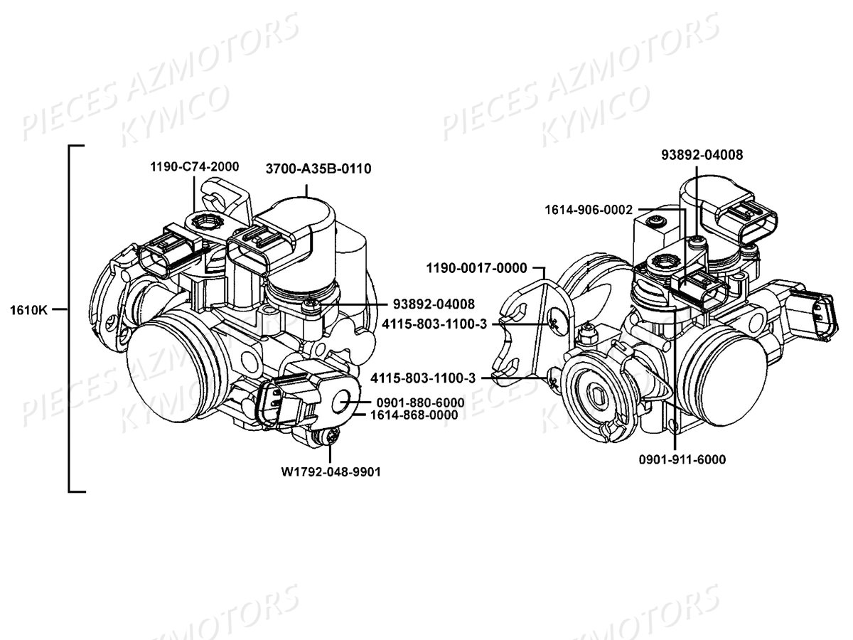 Carburation KYMCO Pieces DOWNTOWN 350I ABS EURO4 (SK64GA)