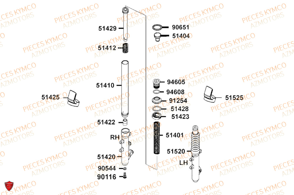 Baton De Fourche KYMCO PIECES DOWNTOWN GT 350i EURO 5+ (SK64JA)