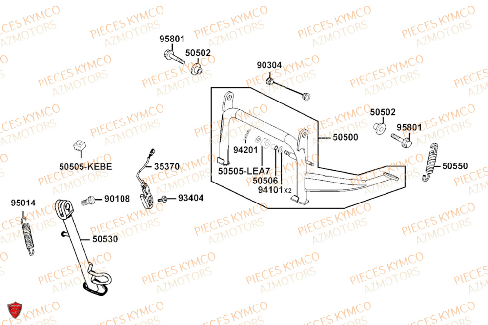 Bequilles KYMCO PIECES DOWNTOWN GT 350i EURO 5+ (SK64JA)