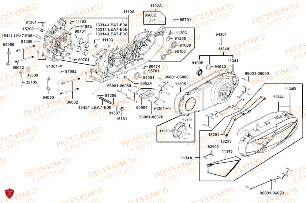 Carters Moteur KYMCO PIECES DOWNTOWN GT 350i EURO 5+ (SK64JA)