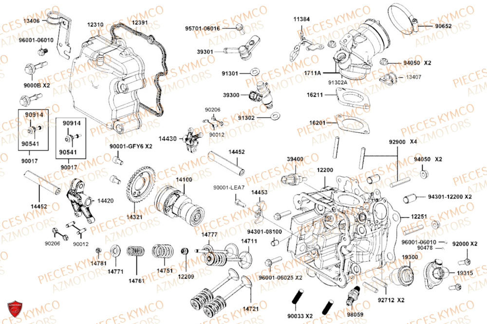 Culasse KYMCO PIECES DOWNTOWN GT 350i EURO 5+ (SK64JA)