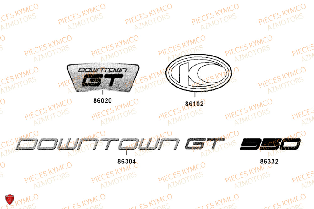 Decors KYMCO PIECES DOWNTOWN GT 350i EURO 5+ (SK64JA)