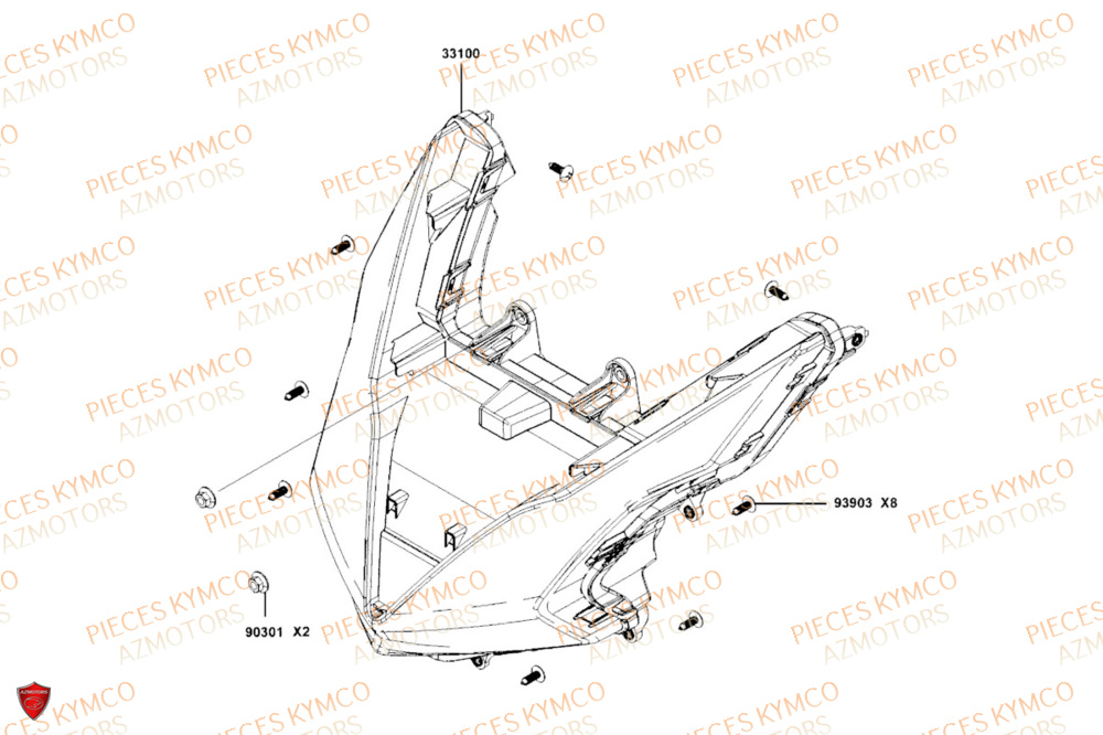 Phare KYMCO PIECES DOWNTOWN GT 350i EURO 5+ (SK64JA)