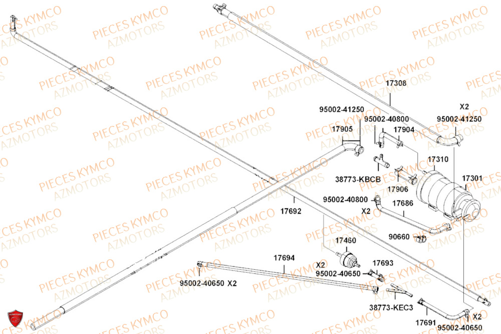 Reniflard KYMCO PIECES DOWNTOWN GT 350i EURO 5+ (SK64JA)