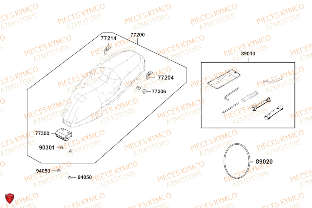 Selle KYMCO PIECES DOWNTOWN GT 350i EURO 5+ (SK64JA)