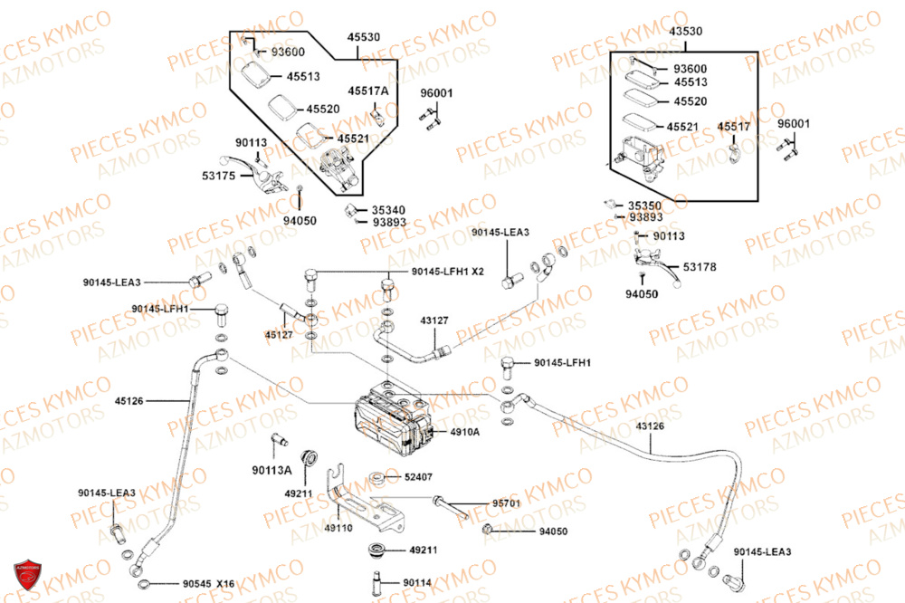 Systeme De Frein KYMCO PIECES DOWNTOWN GT 350i EURO 5+ (SK64JA)