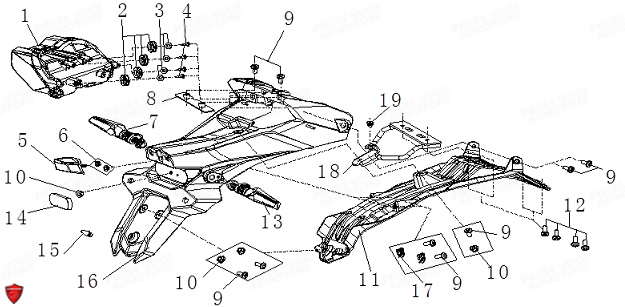 Feux Et Garde Boue Arriere VOGE Pièces Voge 650 DSX