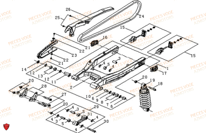 Bras Oscillant VOGE Pièces Voge 650 DS