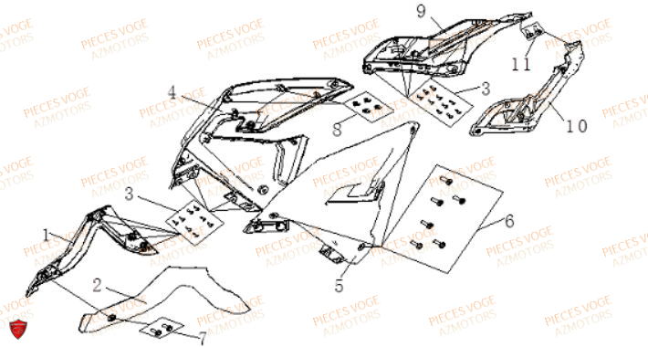 CARENAGES DU RESERVOIR VOGE DS 650 EURO 5