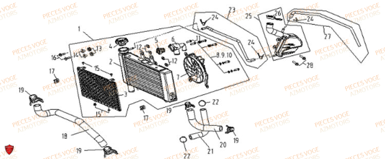 Refroidissement VOGE Pièces Voge 650 DS