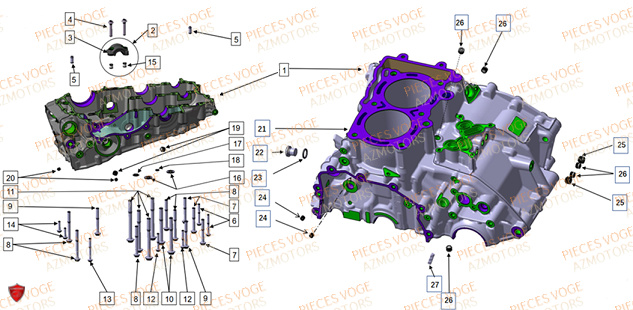 CARTER MOTEUR 1 VOGE DS X 900 EURO 5