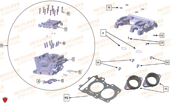Culasse VOGE Pièces VOGE 900 DS/X EU V