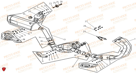 Echappement VOGE Pièces VOGE 900 DS/X EU V