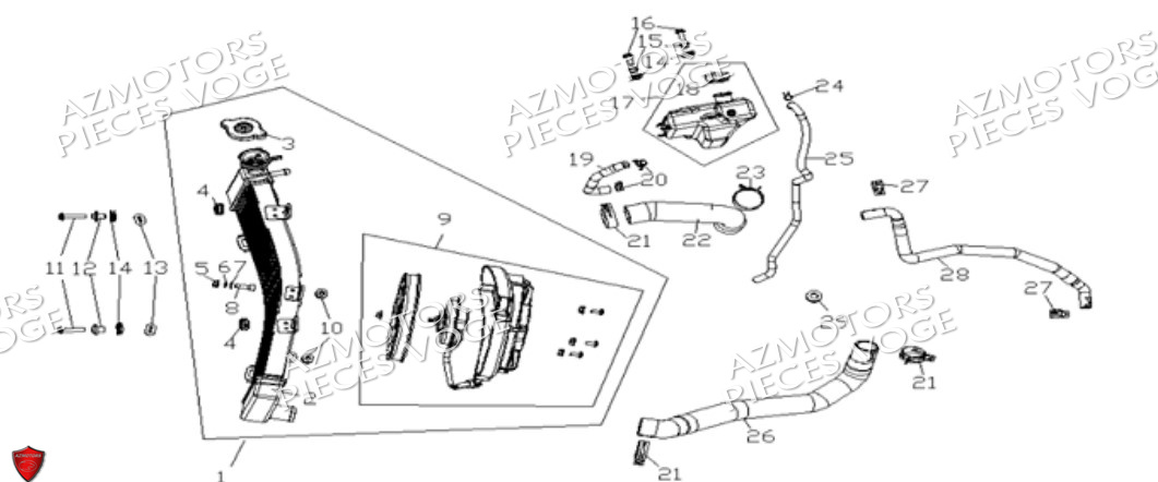 Refroidissement Radiateur VOGE Pièces VOGE 900 DS/X EU V