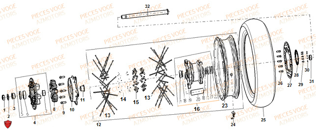 Roue Arriere VOGE Pièces VOGE 900 DS/X EU V