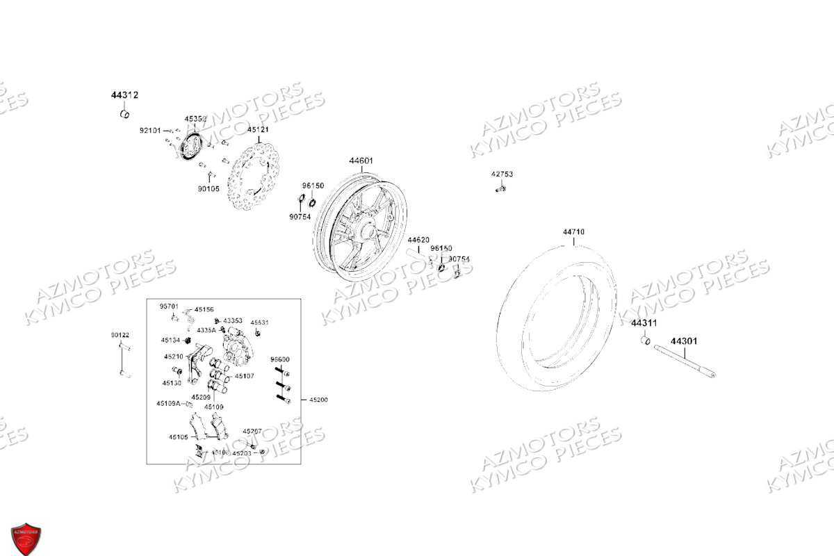 ROUE-AVANT pour DTX 125 ABS EURO5