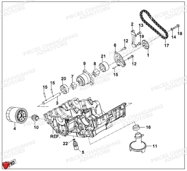 FILTRE A HUILE CJ 650 EUIV-EUV CHANGJIANG pour FILTRE A HUILE POMPE A HUILE de DYNASTY CJ 650