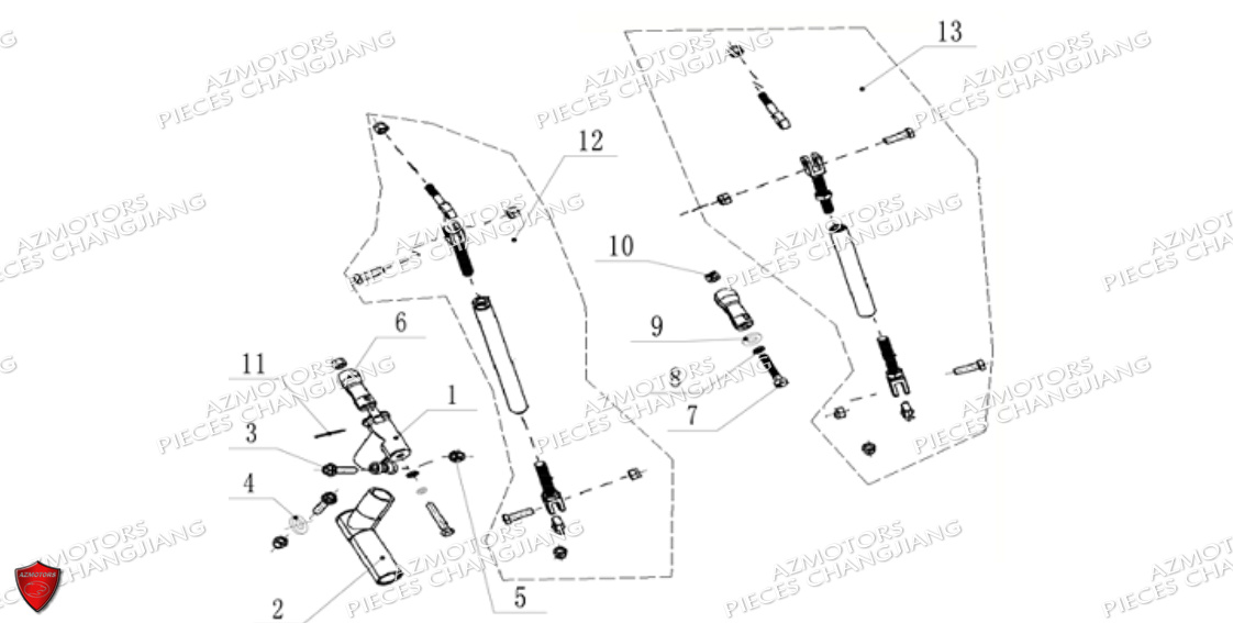 Accouplement CHANGJIANG Pieces SIDE-CAR CHANGJIANG CJ 650 DYNASTY EURO5