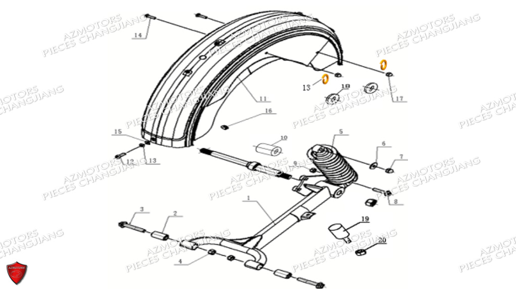 Bras Du Panier CHANGJIANG Pieces SIDE-CAR CHANGJIANG CJ 650 DYNASTY EURO5