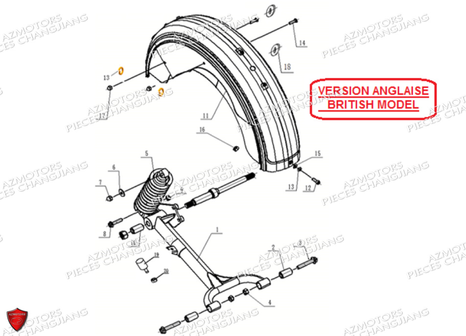 Bras Panier  Angleterre CHANGJIANG Pieces SIDE-CAR CHANGJIANG CJ 650 DYNASTY EURO5