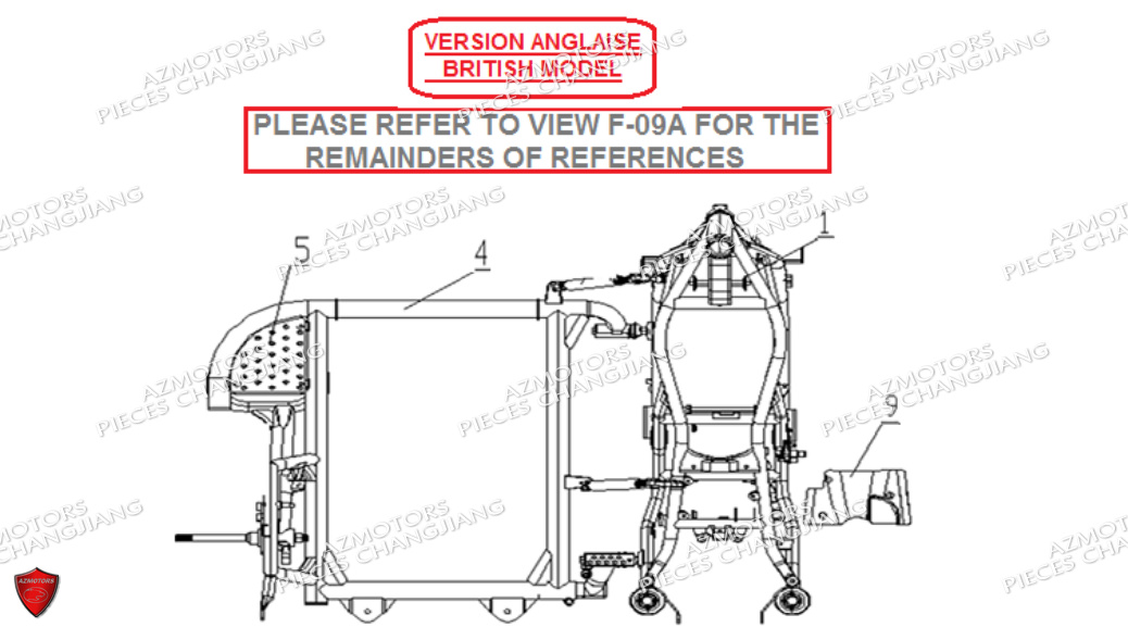 Cadre Angleterre CHANGJIANG Pieces SIDE-CAR CHANGJIANG CJ 650 DYNASTY EURO5