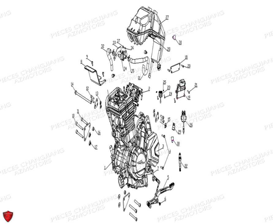 ECROU NOIR M8 CJ 650 EUIV-EUV CHANGJIANG pour MOTEUR de DYNASTY CJ 650 E5