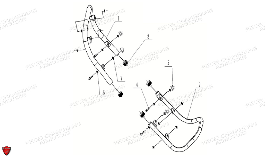 Pare Choc CHANGJIANG Pieces SIDE-CAR CHANGJIANG CJ 650 DYNASTY EURO5